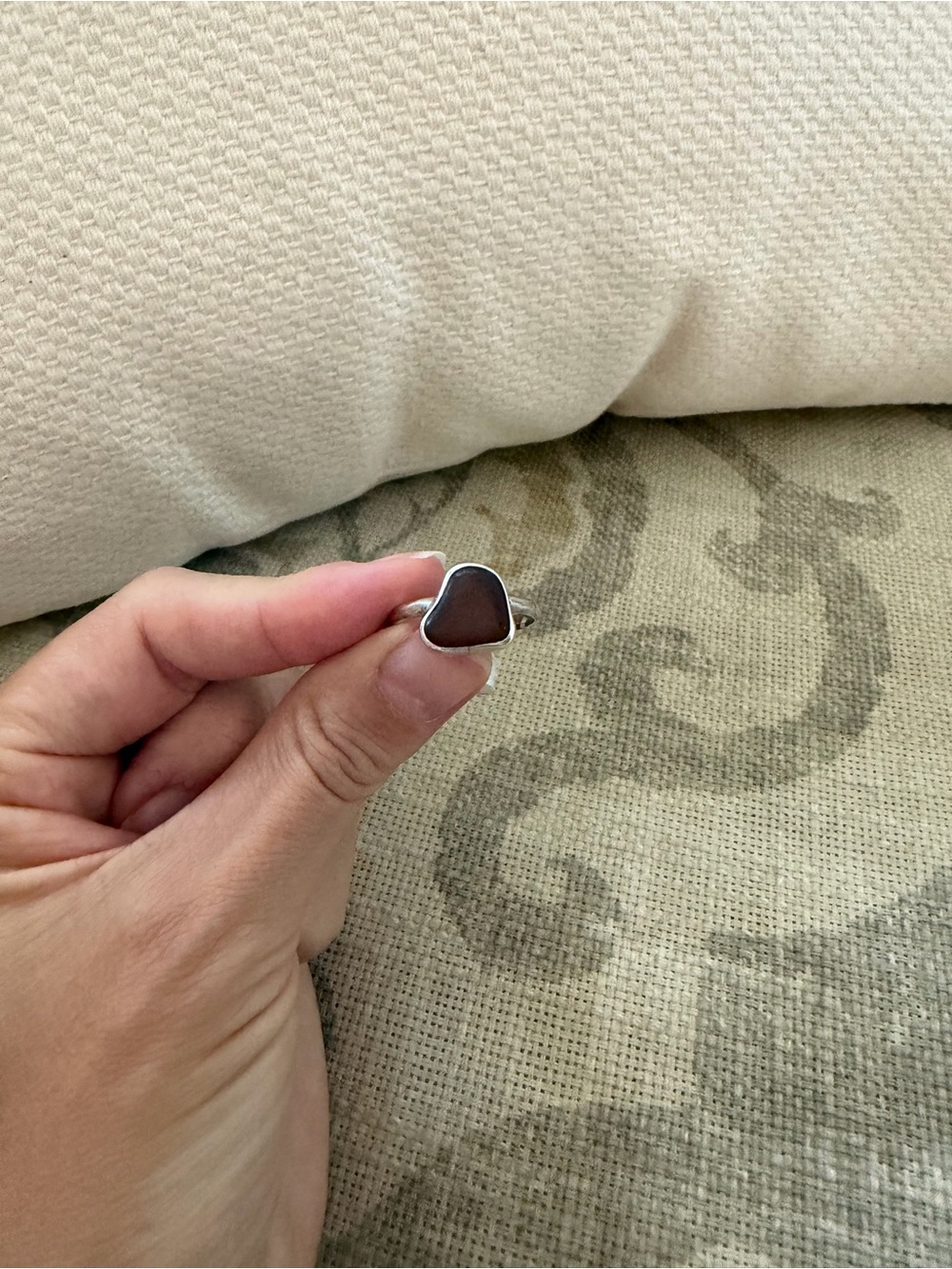 Brown Seaglass ring